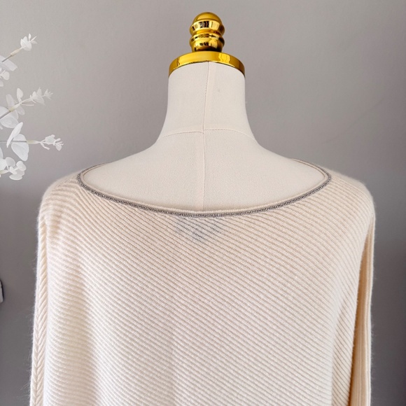 TSE x Saks Fifth Avenue Cashmere Jewel Sweater in White, Sz XL - Picture 10 of 12
